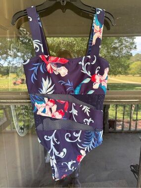 Women’s Navy Floral One-Piece Swimsuit size 10